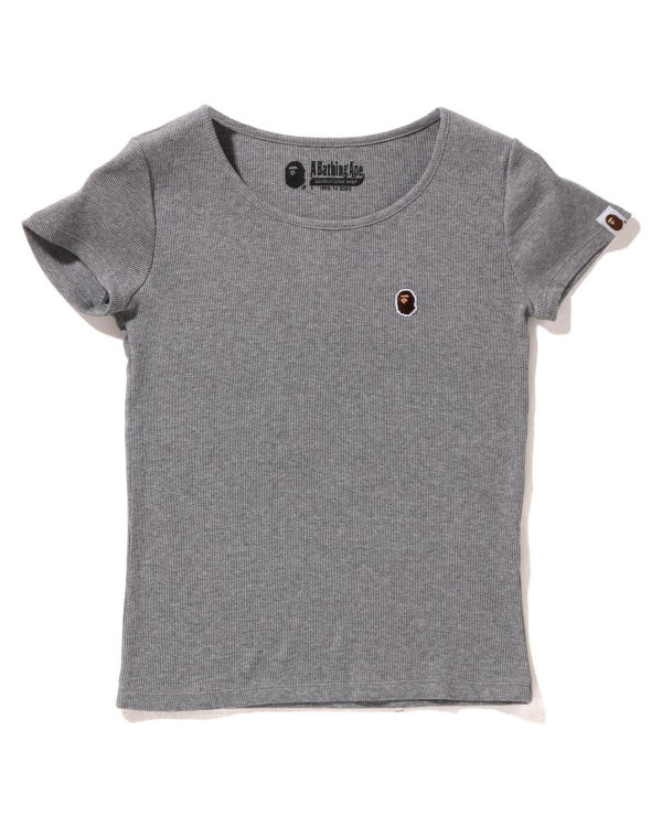 Bape Ape Head One Point Rib Tricko Damske Siva | SK-3965