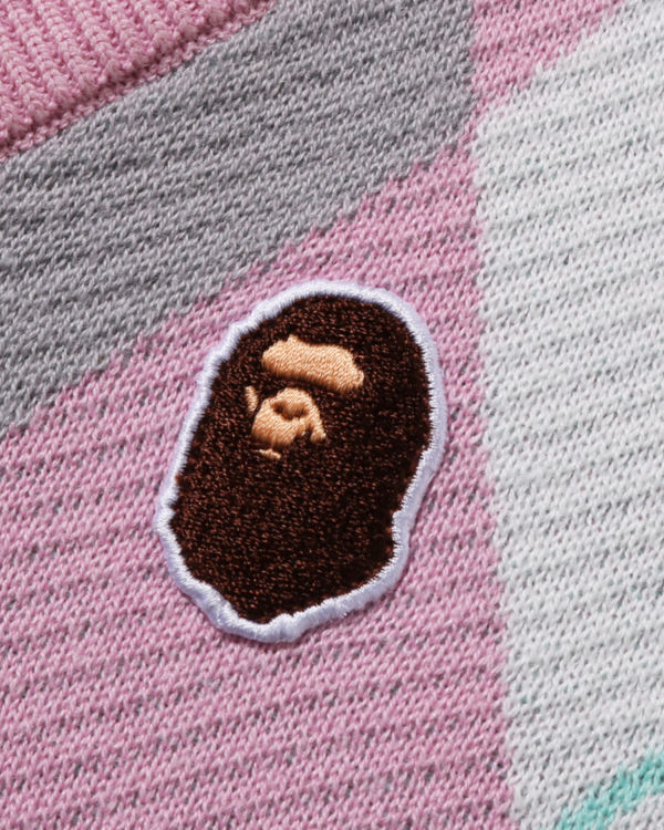 Bape Ape Head Patch Argyle JR Vesty Detske Ruzove | SK-0854