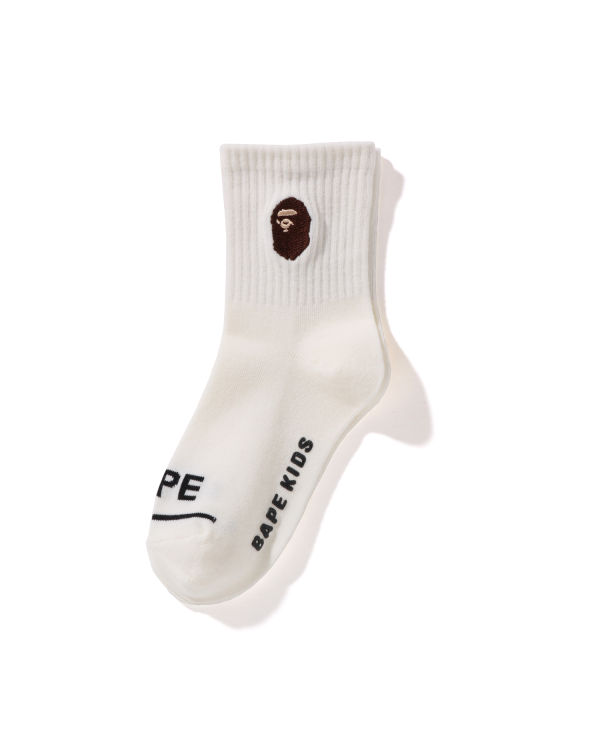 Bape Ape Head Rebrovaný Ponozky Detske Biele | SK-7913