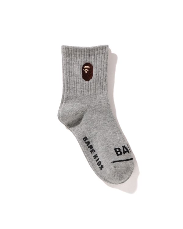 Bape Ape Head Rebrovaný Ponozky Detske Siva | SK-4376