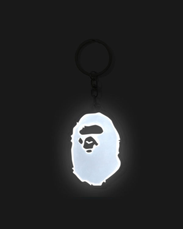 Bape Ape Head Reflective Krúžky na kľúče Panske Biele | SK-1398
