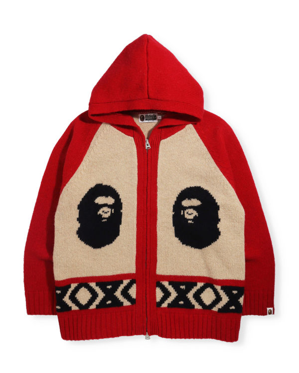 Bape Ape Head Zip Pleteniny Panske Svetlo Červené | SK-7254