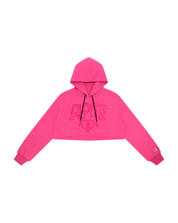 Bape Apee logo cropped hoody Mikiny S Kapucňou Damske Ruzove | SK-5697