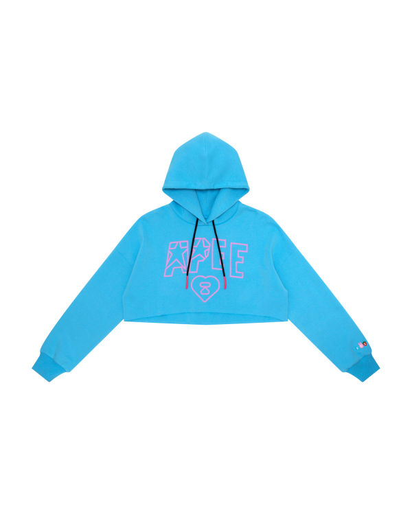 Bape Apee logo cropped hoody Mikiny S Kapucňou Damske Modre | SK-7416