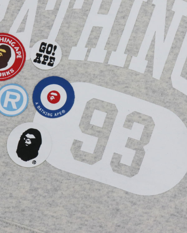Bape Badge Motif Loose Fit Pullover Mikiny S Kapucňou Panske Siva | SK-1609