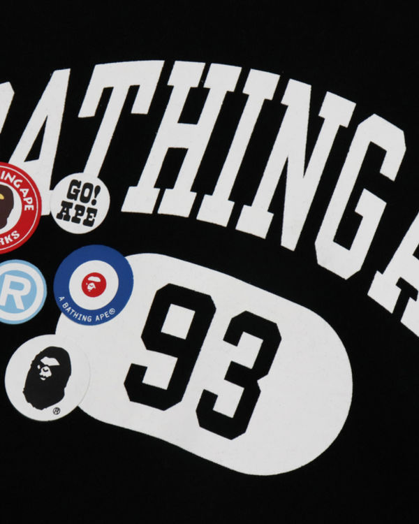 Bape Badge Motif Loose Fit Pullover Mikiny S Kapucňou Panske Čierne | SK-5320