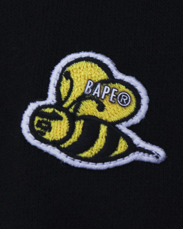 Bape Badge Motif Loose Fit Pullover Mikiny S Kapucňou Panske Čierne | SK-5320