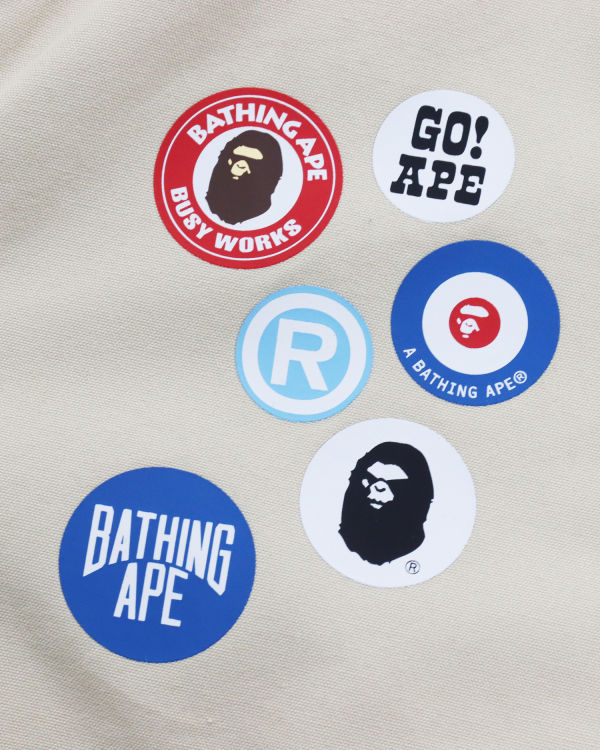 Bape Badge Motif Zip Blouson Bundy Panske Béžové | SK-1780