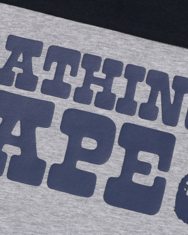 Bape Bathing Ape Football L/S Tricko Detske Siva | SK-0784