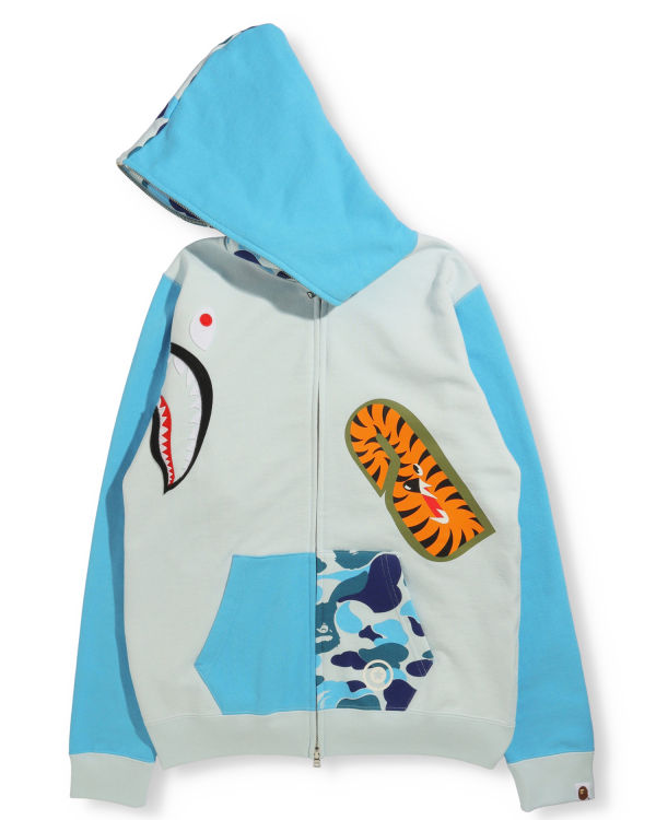 Bape Big ABC Camo Multi Shark Full Zip Mikiny S Kapucňou Damske Modre | SK-1248