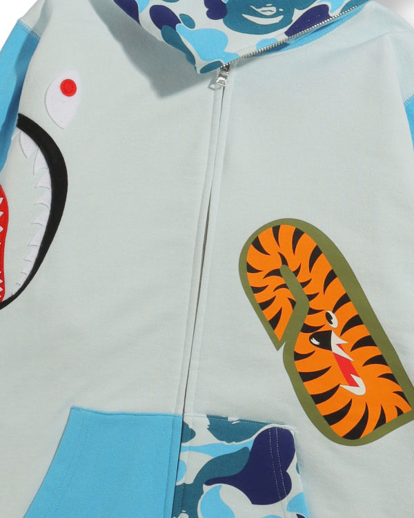 Bape Big ABC Camo Multi Shark Full Zip Mikiny S Kapucňou Damske Modre | SK-1248