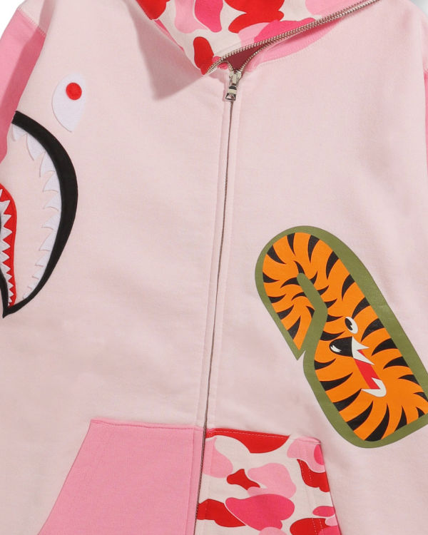 Bape Big ABC Camo Multi Shark Full Zip Mikiny S Kapucňou Damske Ruzove | SK-2759