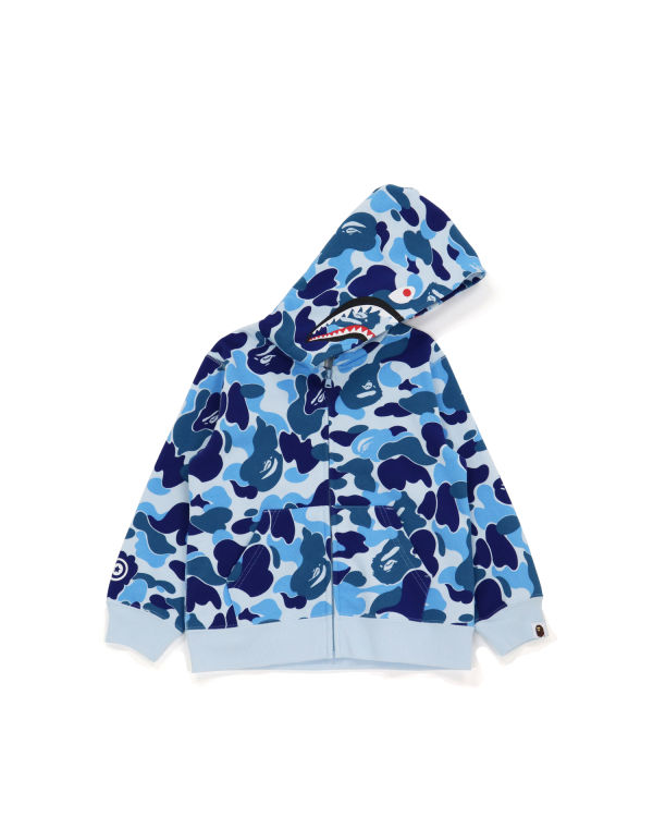 Bape Big ABC Camo Shark Zip Mikiny S Kapucňou Detske Modre | SK-8197