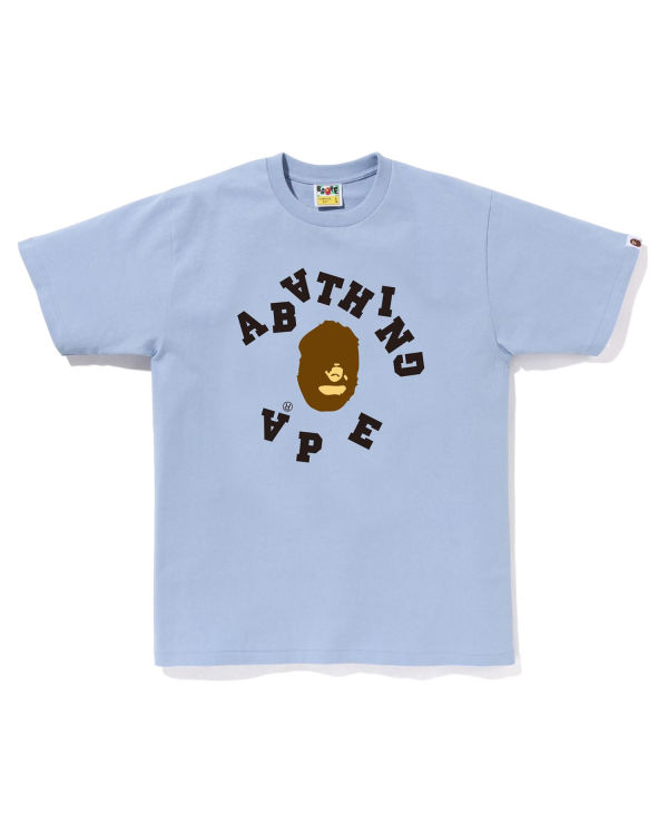 Bape Broken College Tricko Panske Modre | SK-8713