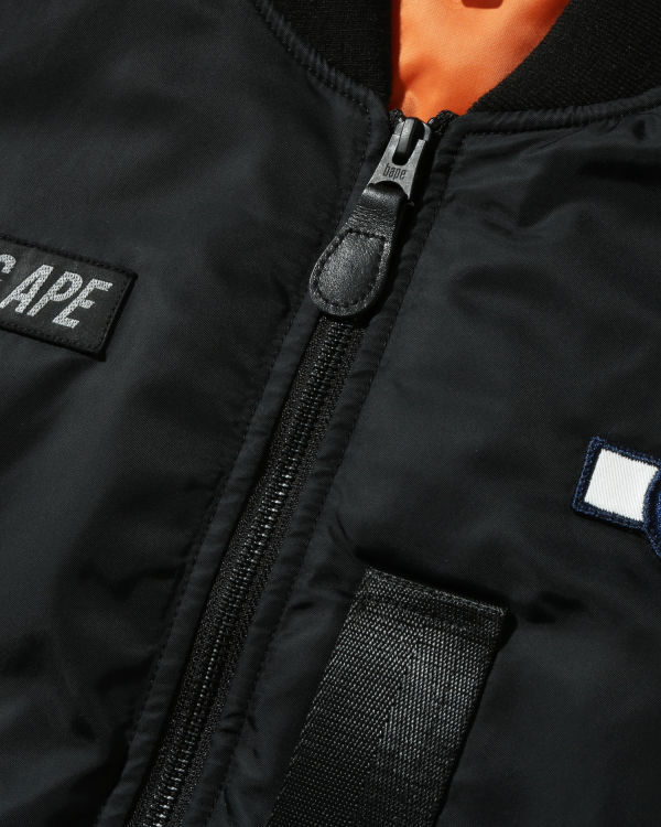 Bape Busy Shark Loose Fit MA-1 Kabáty Panske Čierne | SK-8926