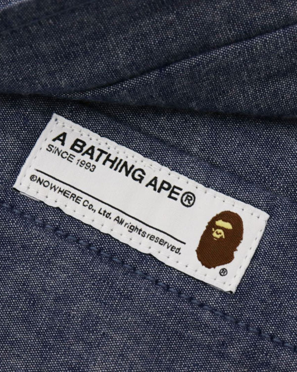 Bape Chambray Loose Fit Kosele Panske Modre | SK-5930