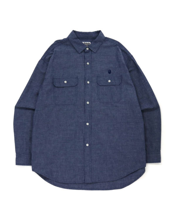 Bape Chambray Loose Fit Kosele Panske Modre | SK-5930
