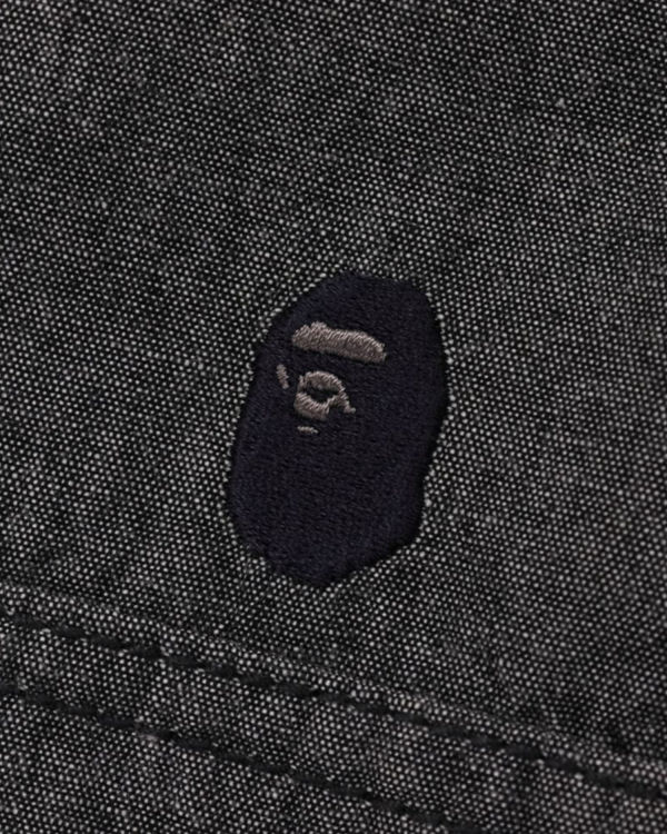 Bape Chambray Loose Fit Kosele Panske Čierne | SK-6095