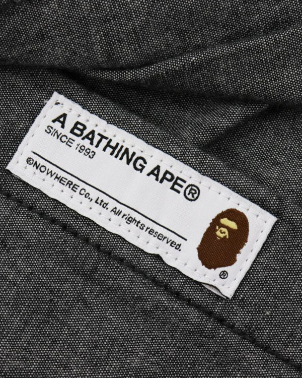 Bape Chambray Loose Fit Kosele Panske Čierne | SK-6095