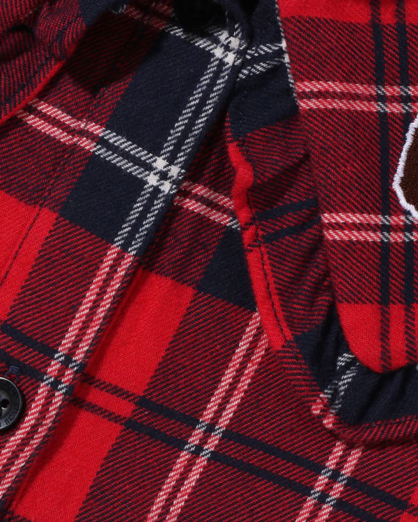 Bape Check Big Collar Onepiece Saty Detske Svetlo Červené | SK-1456