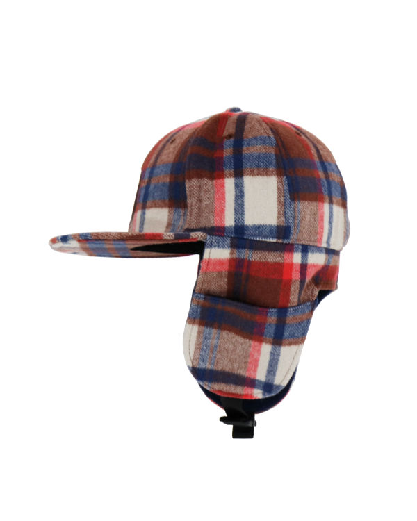 Bape Check Earmuffs Caps Panske Svetlo Červené | SK-1094