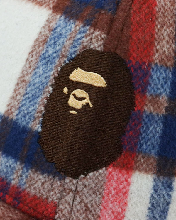 Bape Check Earmuffs Caps Panske Svetlo Červené | SK-1094