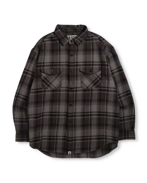 Bape Check Flannel Kosele Panske Čierne | SK-9704