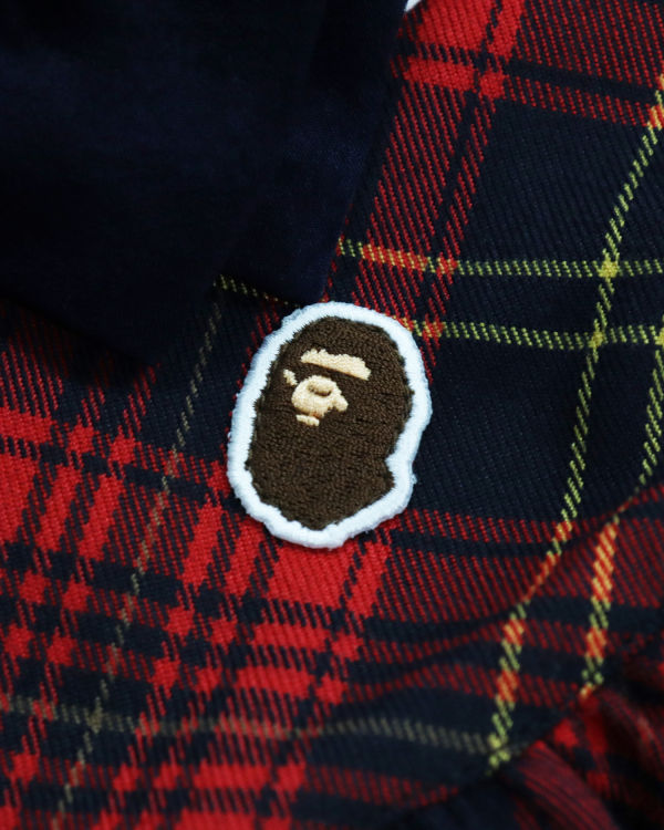 Bape Check Ribbon Onepiece Saty Detske Svetlo Červené | SK-4039