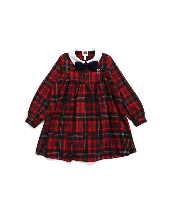 Bape Check Ribbon Onepiece Saty Detske Svetlo Červené | SK-4039