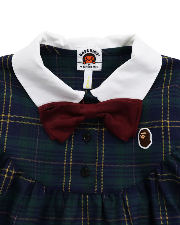 Bape Check Ribbon Onepiece Saty Detske Tmavo Zelene | SK-9437