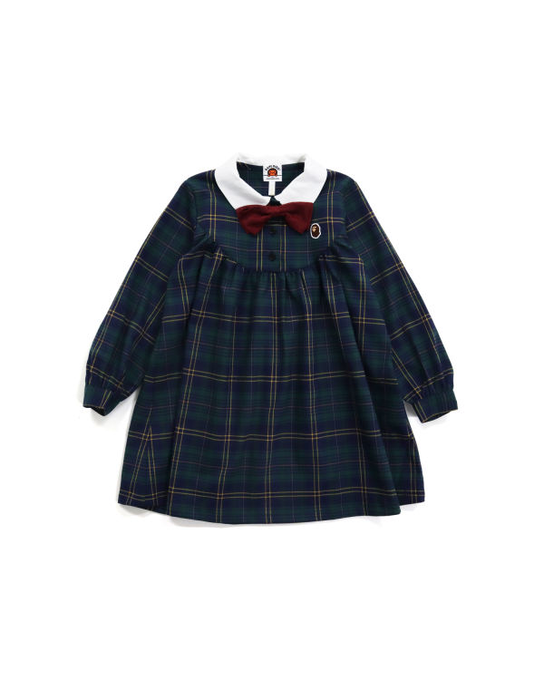 Bape Check Ribbon Onepiece Saty Detske Tmavo Zelene | SK-9437