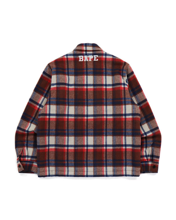 Bape Check Zip CPO Bundy Panske Svetlo Červené | SK-0216