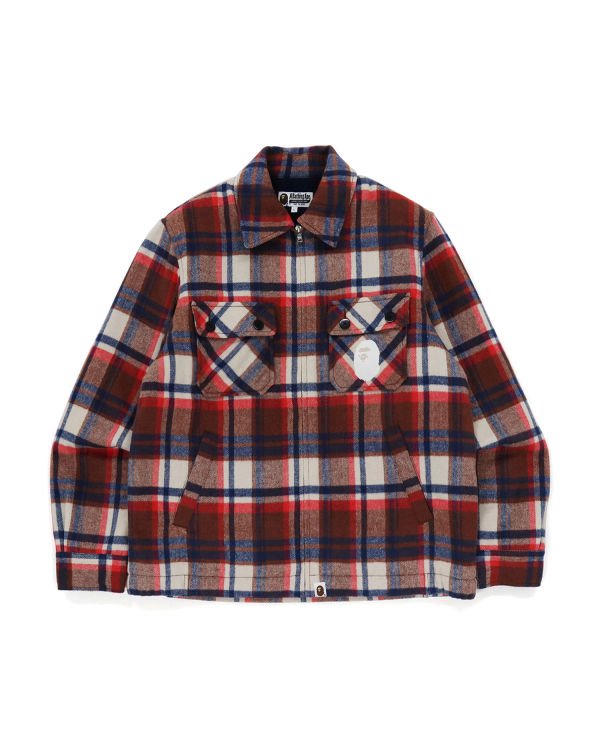 Bape Check Zip CPO Bundy Panske Svetlo Červené | SK-0216