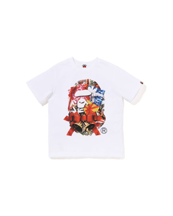 Bape Christmas Ape Head Tricko Detske Biele | SK-6907