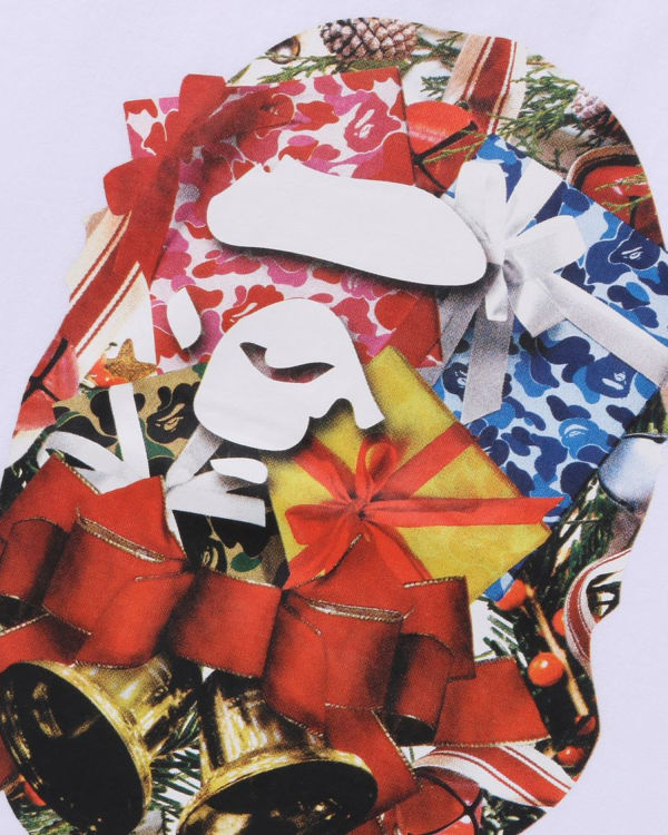Bape Christmas Ape Head Tricko Panske Biele | SK-0625