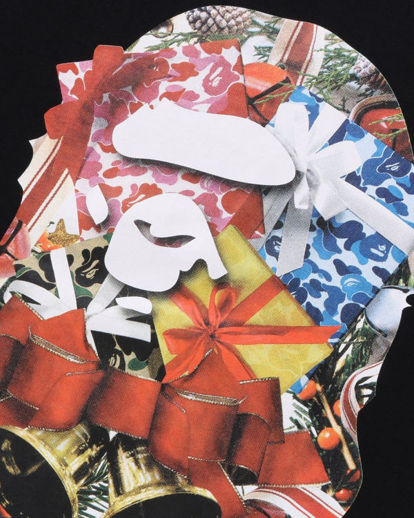 Bape Christmas Ape Head Tricko Panske Čierne | SK-6542