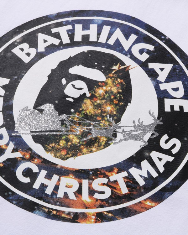 Bape Christmas Busy With Pracovná Tricko Panske Biele | SK-3128