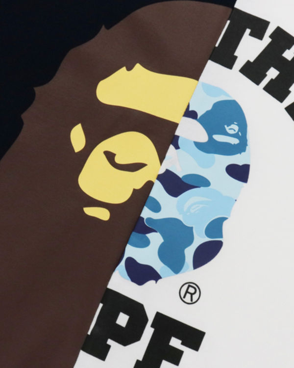 Bape College & By Bathing Relax Fit Tricko Panske Námornícka Modrá Modre | SK-2708