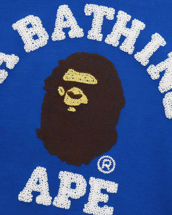 Bape College Crewneck Mikiny Detske Modre | SK-9276