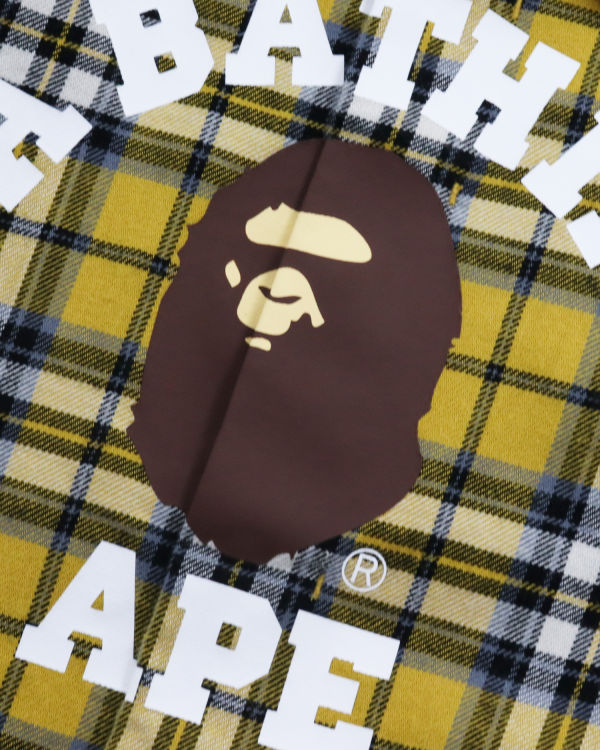Bape College Flannel Check Kosele Detske Hnedožltý | SK-7304