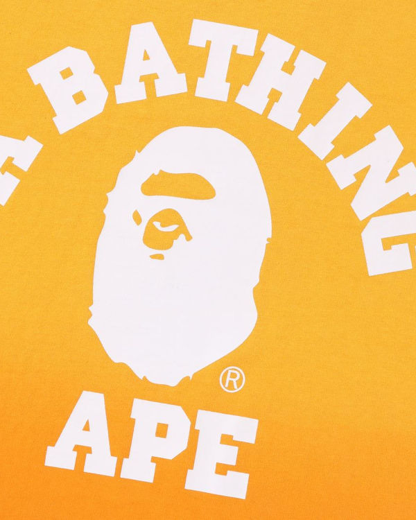 Bape College Gradation Relaxed Fit Tricko Panske Oranžové | SK-1234