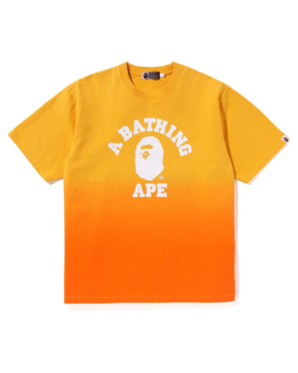 Bape College Gradation Relaxed Fit Tricko Panske Oranžové | SK-1234