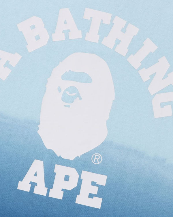 Bape College Gradation Relaxed Fit Tricko Panske Modre | SK-2359