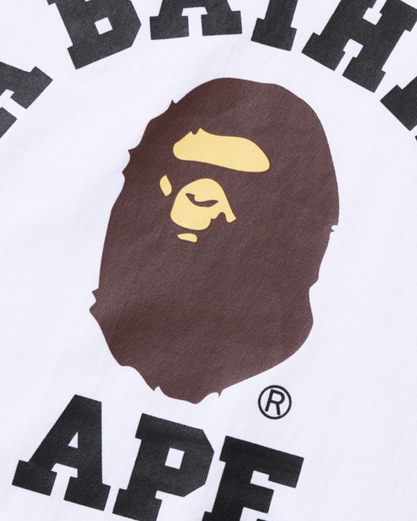 Bape College L/S Tricko Panske Biele | SK-1830