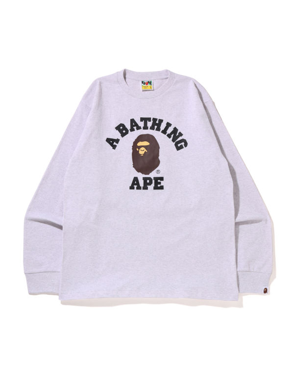 Bape College L/S Tricko Panske Siva | SK-5716