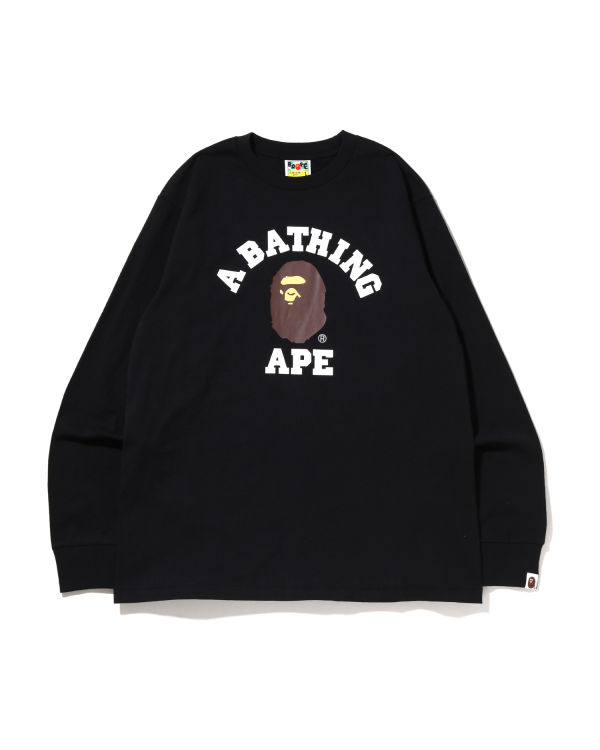 Bape College L/S Tricko Panske Čierne | SK-9516
