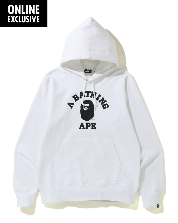 Bape College Mikiny S Kapucňou Panske Biele | SK-5137