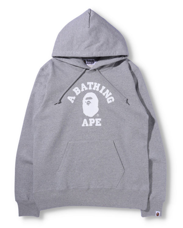Bape College Pullover Mikiny S Kapucňou Panske Siva | SK-7910