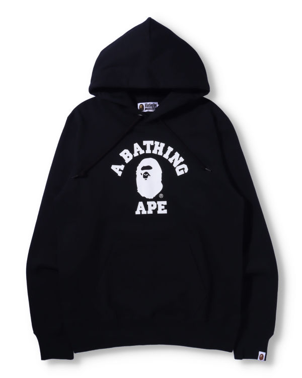 Bape College Pullover Mikiny S Kapucňou Panske Čierne | SK-8267