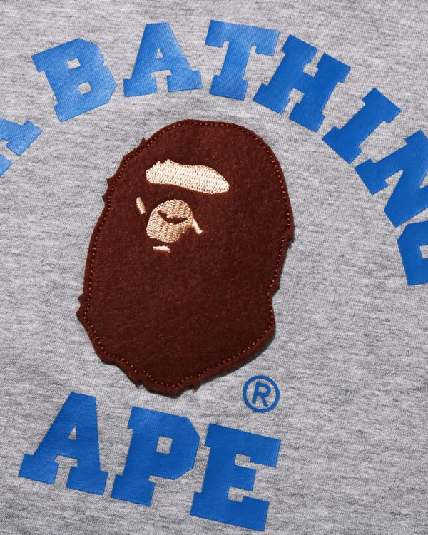 Bape College Raglan Tricko Detske Siva | SK-3492